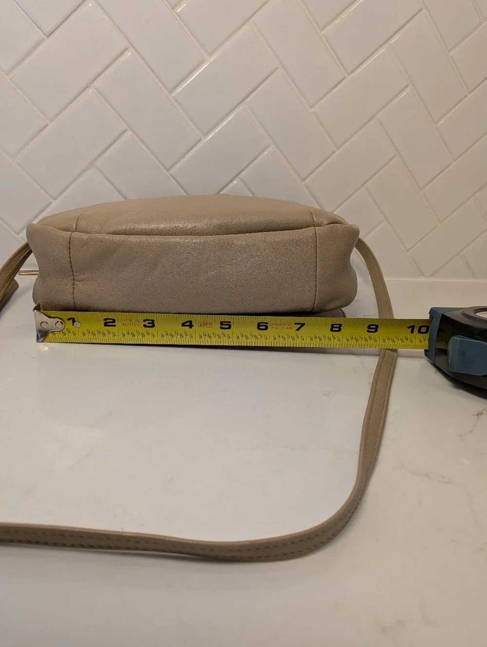 Vintage Leather Beacon Hill Taupe Crossbody Old Money Quiet Luxury